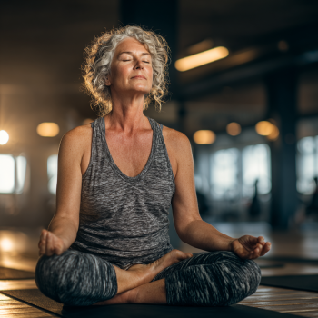 Група літніх людей на йозі