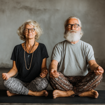 Літній чоловік на йозі